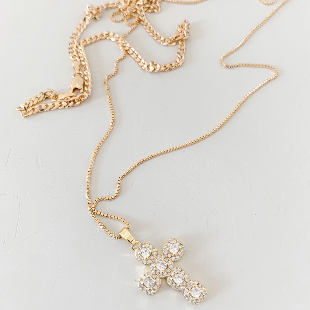 🎉HP🎉 Statement Cross Necklace | 14k Gold Filled